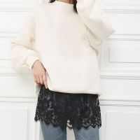 【CC】☼❀✌  Floral Shirt Extender Adjustable Layered Faux Top Hem Lower Sweep Skirt Half Underskirt