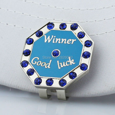 Free Shipping Winner Good Luck Golf Ball Marker w Golf Cap Clip, Golf Ball Mark, Golf Hat Clips 3pcslot