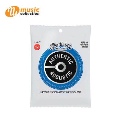 สายกีตาร์โปร่ง Martin MA540 SP Phosphor Bronze Light Authentic Acoustic Guitar Strings