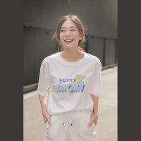 picht Super Mom T-shirt เสื้อยืดขาว พิมพ์ลายกราฟฟิค