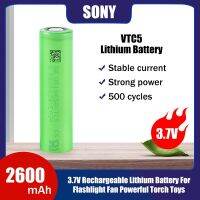 【Thriving】 Green Street ปากกาแบตเตอรี่ลิเธียมแบบชาร์จได้,พัดลมขนาดเล็ก18650 VTC5 US18650 3.7V 2600MAh สำหรับไฟฉายจำนวน1ชิ้น