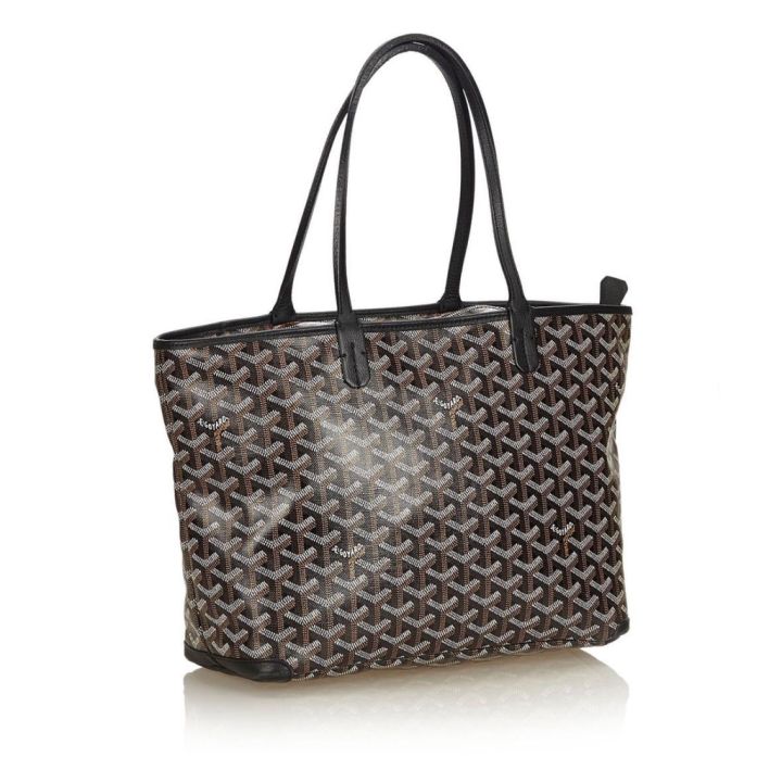 SNNBJH Ready Stock EMO Genuine Goyard Bag Shopping Artois Zipper Style Tote  Dog Tooth Canvas Shoulder Handbag