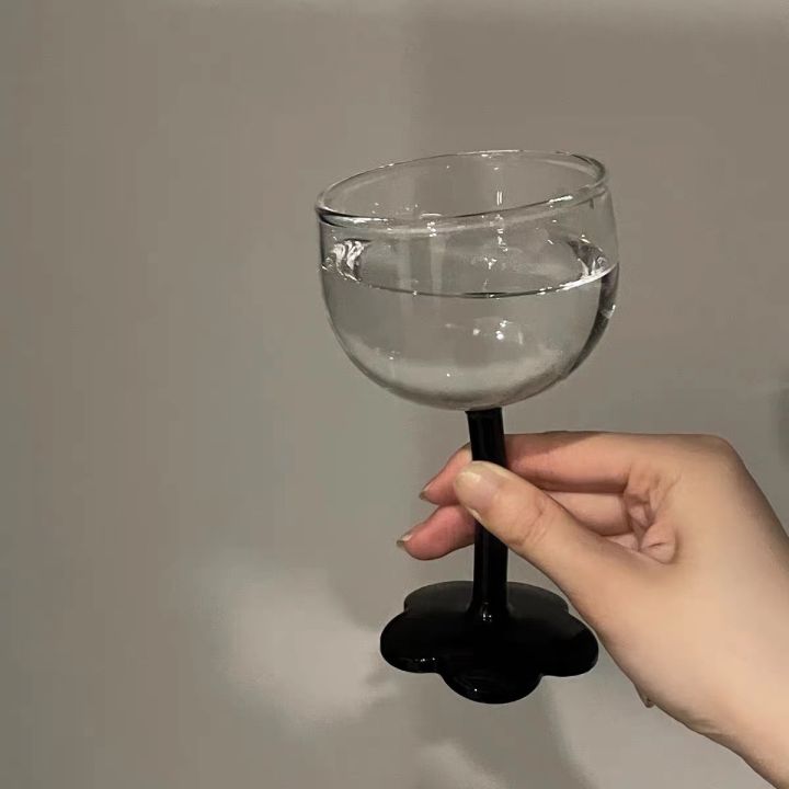 ถ้วยแก้วบอโรซิลิเกตทรงสูงเล็ก-แว่นตาแก้วที่มีหัวคดเคี้ยว-แว่นตาดอกไม้เล็กๆ-แก้วแชมเปญ-แก้วไวน์แดง