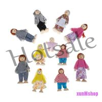 【hot sale】 ✤❅ B32 [XUAN2] Dollhouse family dolls small wooden toy set figures dressed characters children HOM