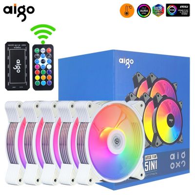 【LZ】❈✢  Ventilador de refrigeração Aigo para caixa de computador led rgb ajustável de 6 pinos 12cm 120mm argb 5v argb cor branca velocidade ajustável argb