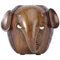 Creative Wood Elephant Brush Pot Desk Organizer Pencil Holder Stationery Box Pencil Container Organizer for Home Office School