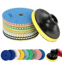 10Pcs 4Inc 100mm Diamond Polishing Pads Kit 50-6000 Grit Wet Dry for Granite Stone Concrete Marble Polishing Grinding Discs Set