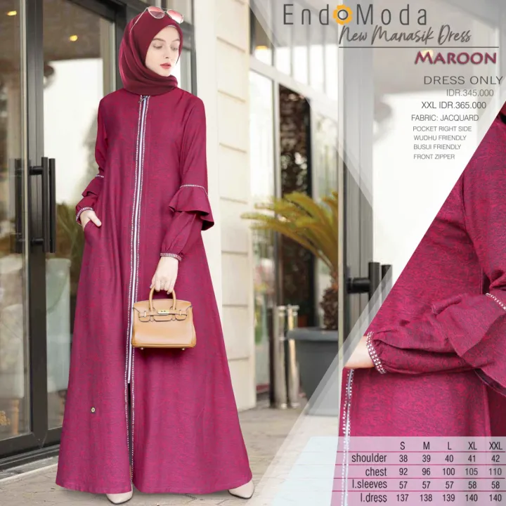 Gamis New Manasik Endomoda Marun Lazada Indonesia