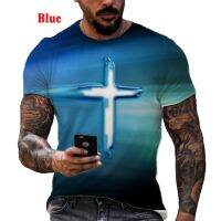 2023 new2022 newest Fashion Jesus Cross Printing Short Sleeve Unisex T-Shirt Casual Print Christian tee Shirts