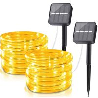 Solar Tube Fairy Lights 51020M Waterproof Led Solar Rope Lights For Outdoor Garden Street Decorations 8 Modes LED String Lamps