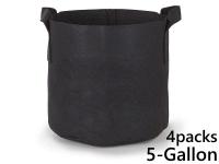 แพ็ค 4! ถุงปลูกต้นไม้แบบผ้า ขนาด 5แกลลอน สูง 25ซม Smart Grow Bag 5-Gallon - Fabric Pot