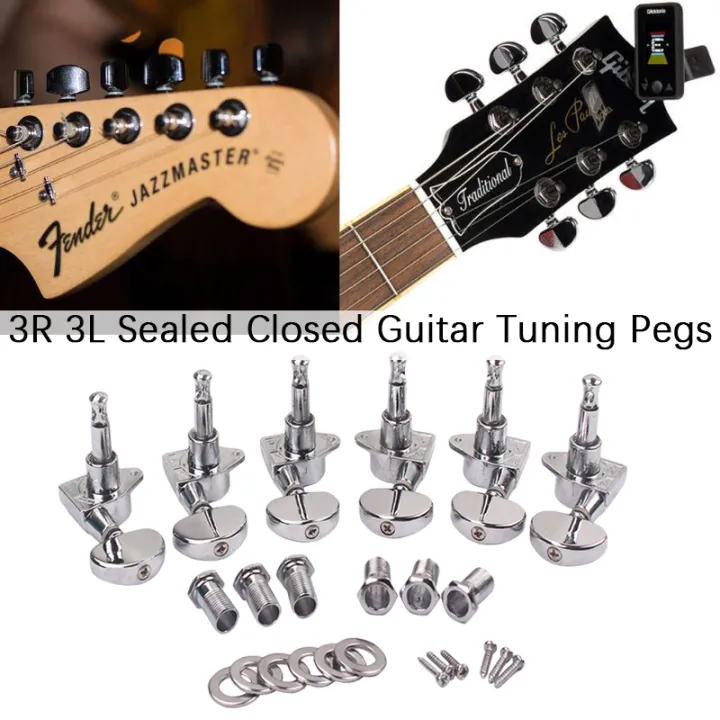 3R 3L Sealed Closed Guitar Tuning Pegs Keys Machine Head Tuners for Acoustic Electric Guitars