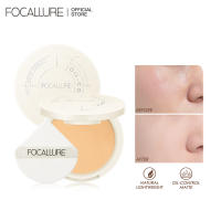 FOCALLURE Natural Oil-Control Stay-Matte Pressed Powder ติดทนนานกันน้ำน้ำหนักเบา Anti-Transfer Face Powder Cosmetic