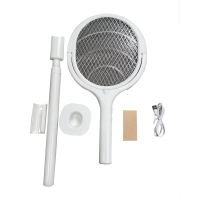 Electric Fly Swatter Zapper Rotating Head Rechargeable Indoor Zapper Fruit Fly +1PCS Telescopic Extension Wand