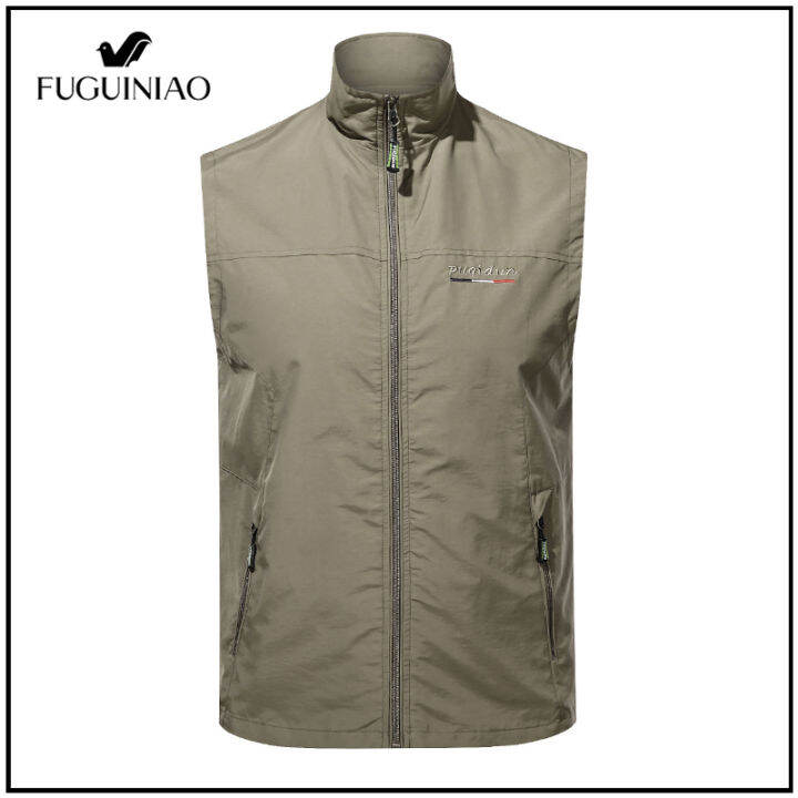 fuguiniao-top-ผู้ชายสบายๆกลางแจ้งแห้งเร็วเสื้อกั๊กแจ็คเก็ตเสื้อ-ฟรีช้อปปิ้ง