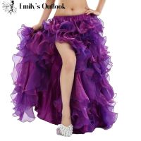 hot【DT】 Bellydance Skirt Side Slit Performance Costume Adults Practice Wear Show 12 Color