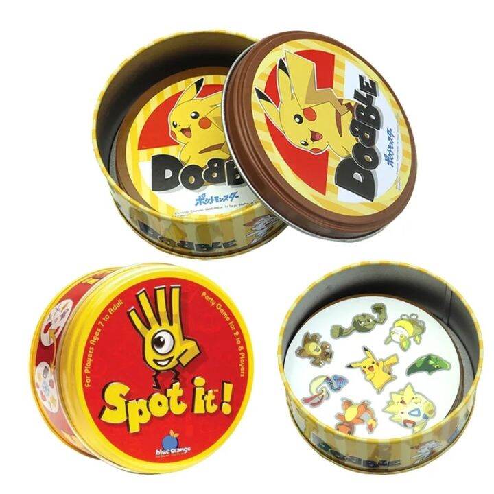 cw-dobble-cards-pikachu-it-game-with-metal-board-animals-holidays-camping-kids-gifts