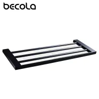 Becola Bathroom Accessories 500MM Black Towel Bar Bathroom Hardware Wall Mounted Stainless Steel Towel Holder