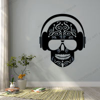 Abstract Sugar Skull Vinyl Wall Sticker Headphones Glasses Music Room Art Decals Mural For kid nursery room Art decor rb588