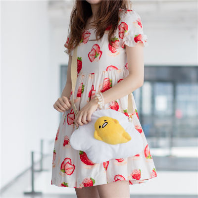 Sanrio Gudetama Plush Dolls Shoulder Bag Gift For Girls Eggs Stuffed Toys Bag For Kids Shopping Bag Cosmetic Bag