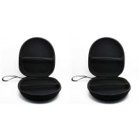 2Pc Hard Case Storage for Headphones Earphone Cable Earbuds Carrying Pouch Bag SD Card Hold Box Black
