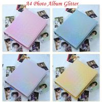 A4 4 Ring Photocard Album Glitter 4x6 inch Photo 2 4 Pockets Sleeves PU Leather Macaroon Binder Cover Refillable Budget Notebook Note Books Pads