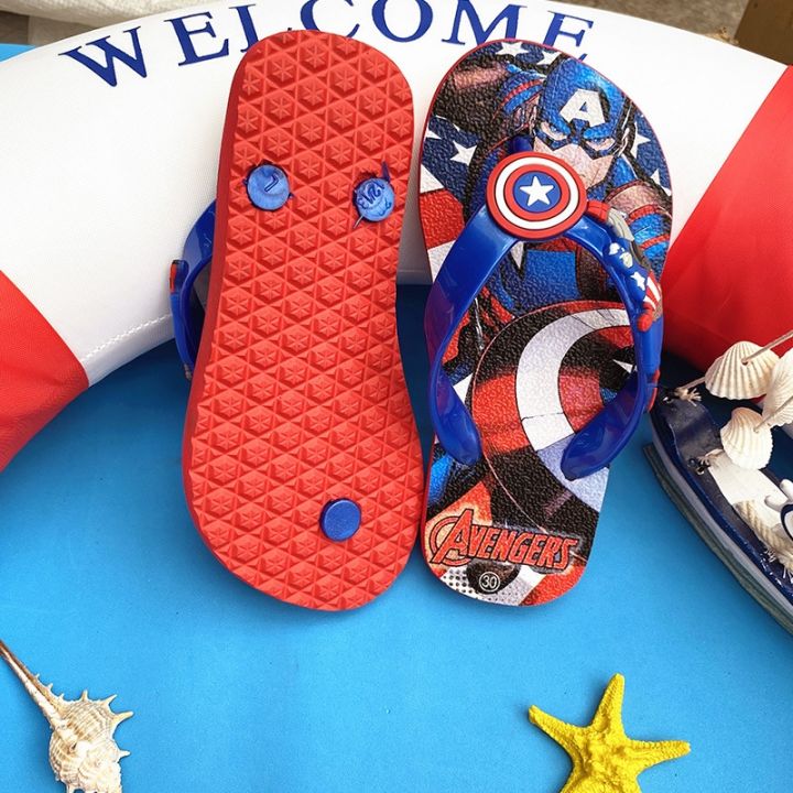 children-slippers-boys-flip-flops-summer-casual-cartoon-captain-america-spiderman-fashion-kids-beach-shoes-baby-girls-home-shoes