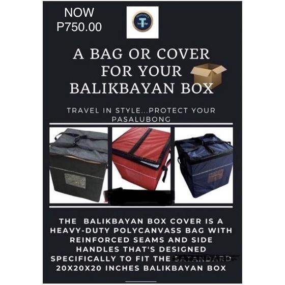 Free travel Balikbayan Box Cover Heavy Duty Bag Size 20x20x20 inches