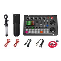 F998 Audio Mixer Live Sound Card BM800 MIC Microphone Voice Changer Mixing Console Amplifier Sound Card Kit