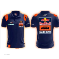2023 New Fashion Summer New Red Bull Racing Team KTM Short Sleeve POLO Shirt Mens Round Neck Speed Dry Short Sleeve POLO，Size:XS-6XL Contact seller for personalized customization of name and logo high-quality