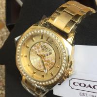 Coach นาฬิกาเรือนทอง Women Gold stainless หน้าปัดล้อมเพชร