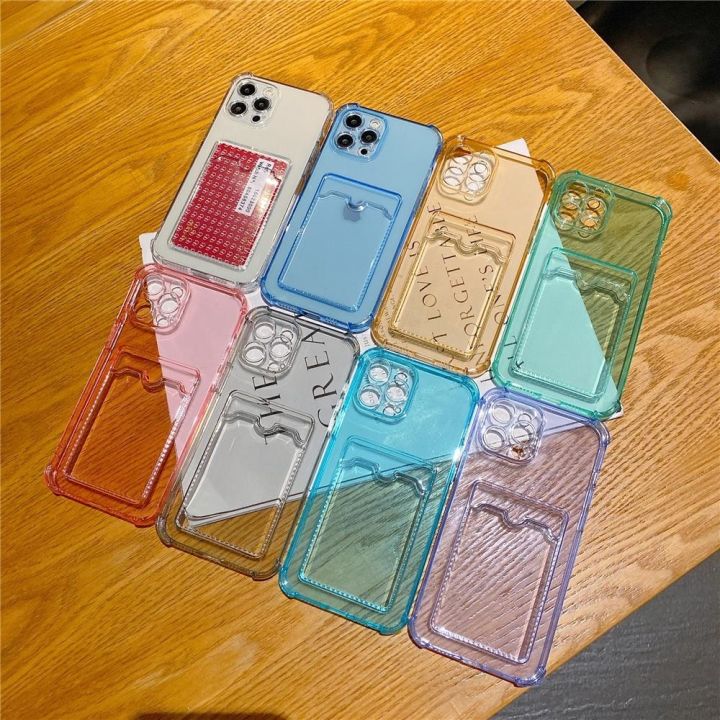 cold-noodles-ช่องเสียบการ์ดโปร่งใสกระเป๋าใส่เคสสำหรับ-iphone-13-11-12-pro-max-mini-x-xs-xr-se2-7-8-plus-กันกระแทกนุ่มกระเป๋าสตางค์