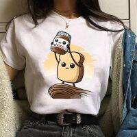 Nutella Print T-shirt For Women 90s T-shirt Cartoon T-shirt Korean Style Kawaii Casual T-shirts For Women