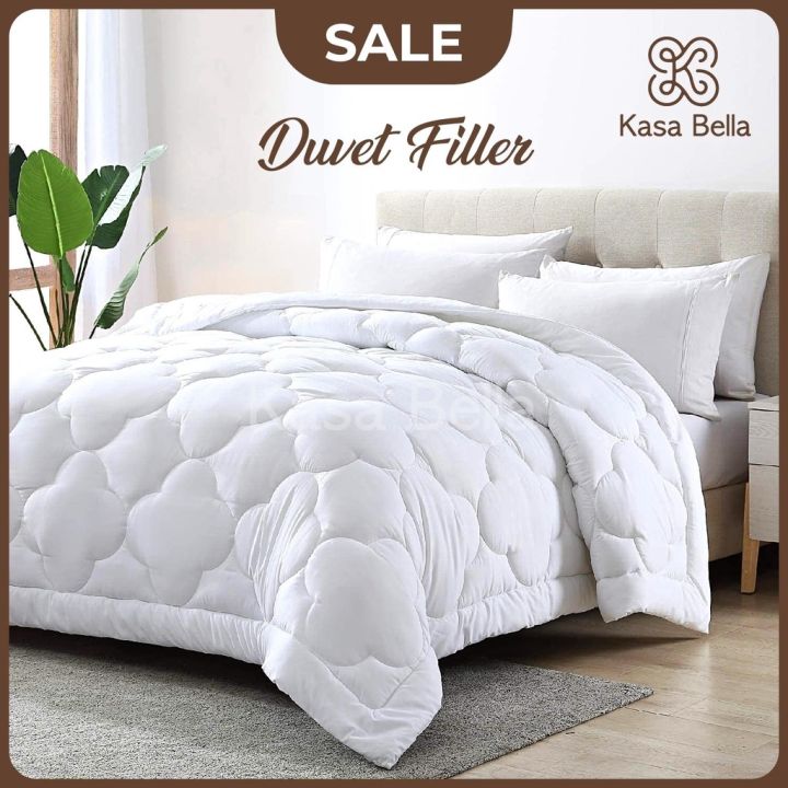 Kasa Bella Plain White Duvet Filler Comforter Duvet Insert Infill