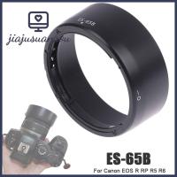 JIAJUSUANSOU แผ่นป้องกันเอบีเอสกันฮู้ดกล้องสีดำ ES-65B เลนส์ฮูดสำหรับ Canon EOS R RP R5 R6อุปกรณ์เสริมกล้อง