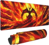 Fire Dragon Gaming Mouse Pad XL แผ่นรองเม้าส์ยางกันลื่นขนาดใหญ่ แผ่นรองเม้าส์ยาว 31.5X11.8 นิ้ว