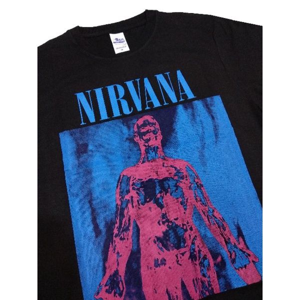 new-เสื้อยืด-เสื้อยืดพรีเมี่ยม-nirvana-black-sliver-nirvana-t-shirt-nevermind-t-shirt-vintage-tshirt