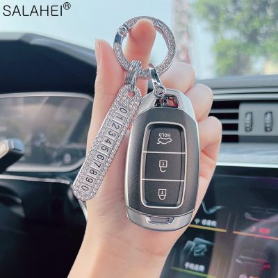 ☄ Car Key Case Cover For Hyundai kona 2017 i30 ix35 Encino Solaris Azera Accent TM Palisade Santa Fe ELANTRA GRANDEUR Accessories