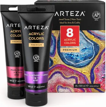 ARTEZA Acrylic Paint Set of 60 Colors/Tubes 22 ml 0.74 oz. with