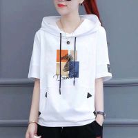 ☌ 100 Cotton Hoodie O Neck T Shirt Woman 2021 Loose Korean Style Women Shirts Summer Short Sleeve Shirt Woman T-shirt