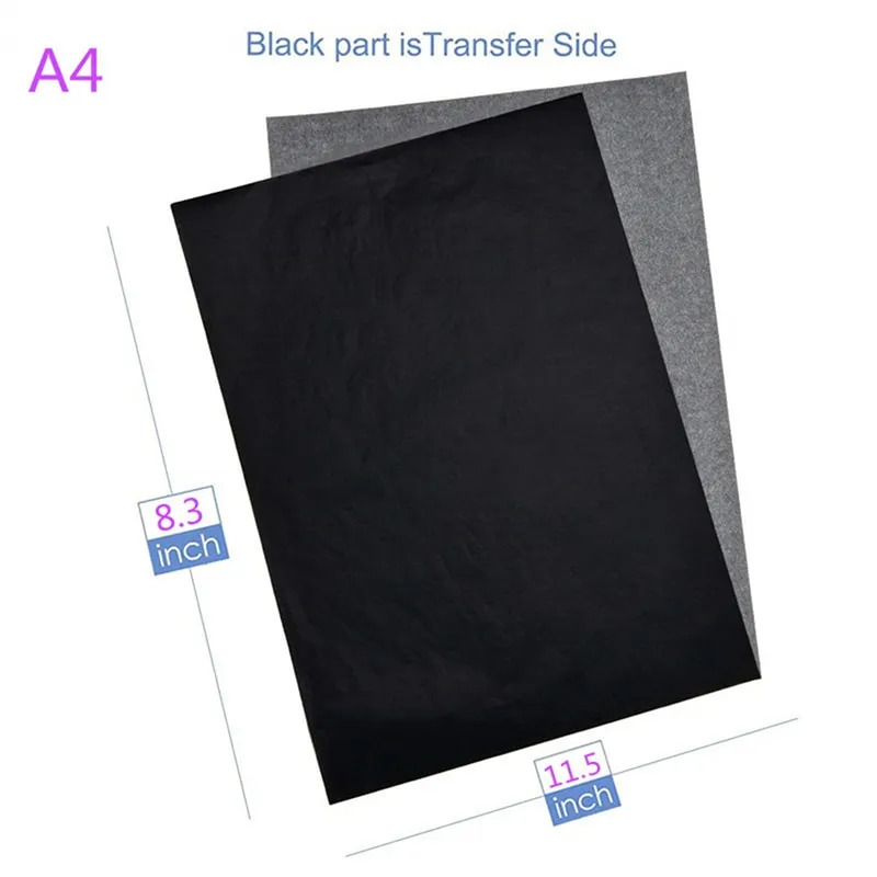 100Pcs Carbon Copy Paper for Tracing Transfer Graphite Painting Black  Carbon Paper A4 Reusable for Wood Paper Canvas with Tool