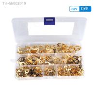 ◊ 150/300/450PCS M3/M4/M5/M6/M8/M10 Ring Lugs Eyes Copper Crimp Terminals Cable Lug Wire Connector Non-insulated Assortment Kit