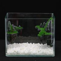 2Pcs Aquarium เครื่องประดับประดิษฐ์เรซิ่น Moss ภูมิทัศน์ถังปลาลอย Rock Mountain สำหรับปลา Sleep Rest ซ่อน Play Breed