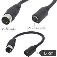 ERE DIN5 ที่ชายไปยัง Mini DIN6 PS/2 คีย์บอร์ดหญิงอะแดปเตอร์แปลงสายเคเบิล DIN5 5 Pin to MDIN6 6 Pin M/F สำหรับ PC Mac Linux-nxfnxfnxghnxgb