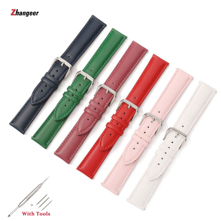 12 mm Pink Genuine Leather Strap for Women