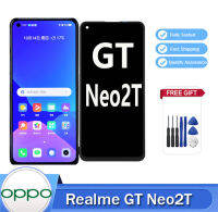 AMOLED ของแท้สำหรับ Realme GT Neo2T Neo 2T RMX3357ชิ้นส่วนจอสัมผัสแอลซีดีของเครื่องแปลงดิจิทัล RMX3031