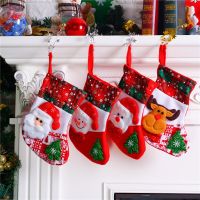 Santa Socks Christmas Stockings s Candy Bag Gift Apple Bag Lovely Gift Bag for Children Fireplace Tree Christmas Decoration Socks Tights