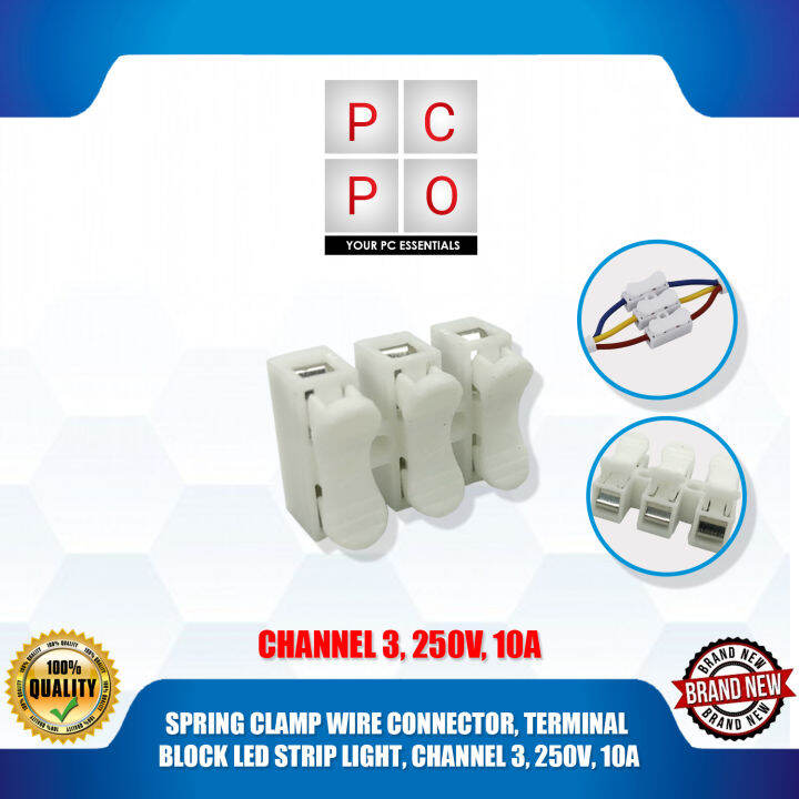 SPRING CLAMP WIRE CONNECTOR, TERMINAL BLOCK LED STRIP LIGHT, CHANNEL 3