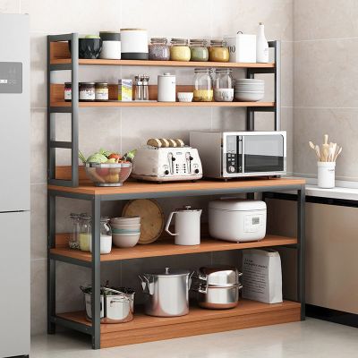[COD] oven microwave 3 floor 5 multi-layer pots and bowls stove shelf storage shelves