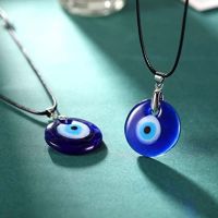 COSE Evil Eye ของขวัญปาร์ตี้ รูปหยด ลัคกี้ พังค์ฮิปฮอป โซ่หนัง PU เครื่องประดับแฟชั่น ตาปีศาจ สร้อยคอดวงตาสีฟ้า โซ่กระดูกไหปลาร้า